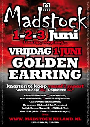 Poster Madstock festival June 01, 2012 with Golden Earring